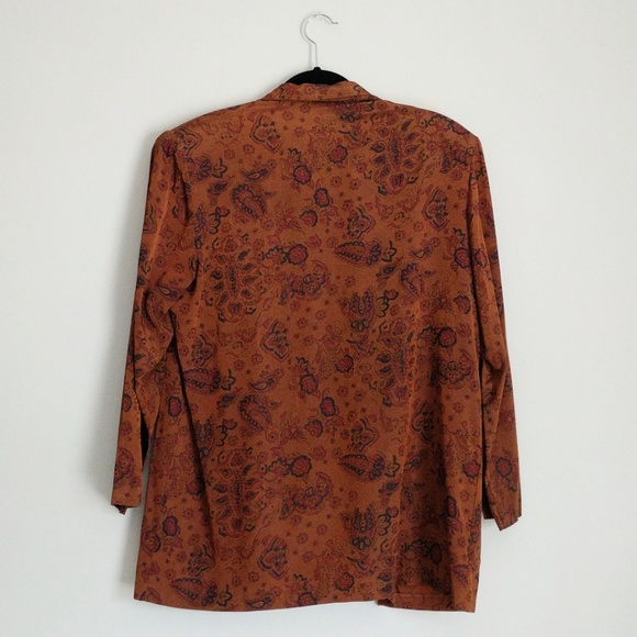 Vintage Nell Flowers Rust Orange Blazer - Picture 4 of 6